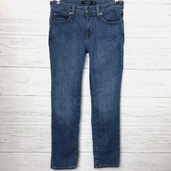 Lauren Ralph Lauren Black Label Jeans Straight Leg Stretch size 6P length 29" - Picture 1 of 8